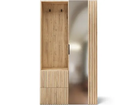 Garderoba VIMERIO z lustrem 100 cm dąb artisan