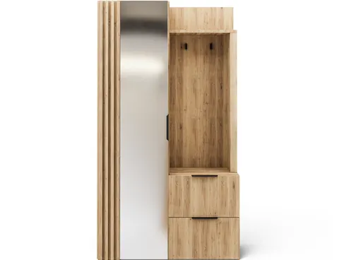 Garderoba RIGANNI z lustrem 100 cm dąb artisan