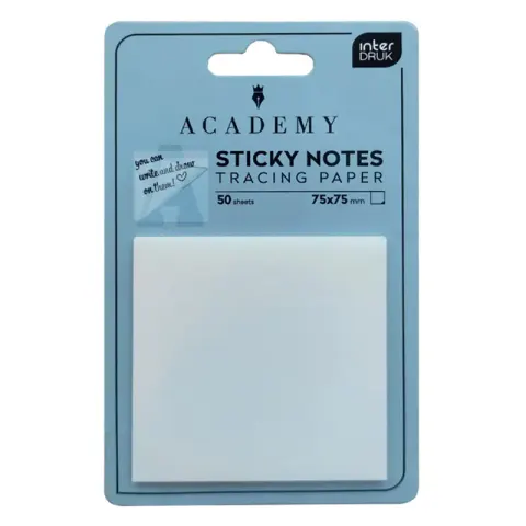 Przezroczyste karteczki samoprzylepne Interdruk Academy 75 x 75 mm 50 szt.