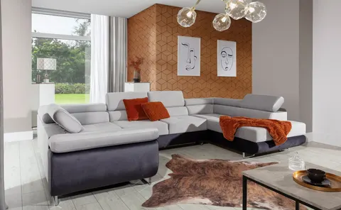 Rozkładany narożnik LETTO U kształtny kolory