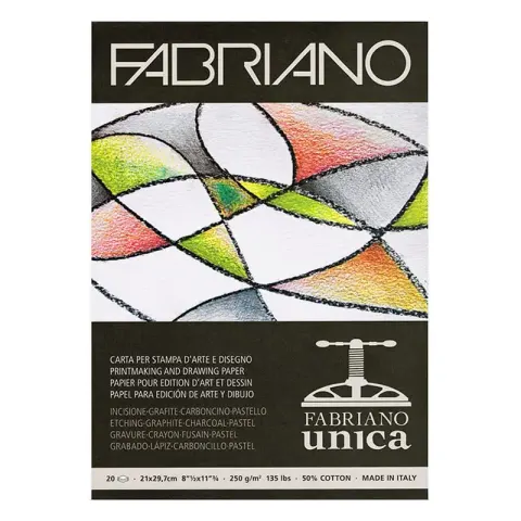 Blok do grafiki warsztatowej Fabriano Unica Bianco - A4, 250 g, 20 ark.