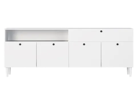 Biała komoda DULLUM z szufladami 200 cm minimalistyczna