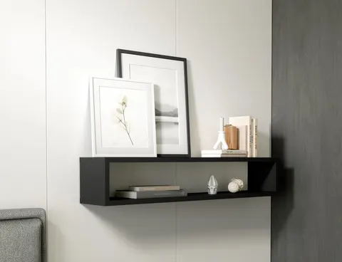 Dekoracyjna półka wisząca FINEES 80 cm czarna