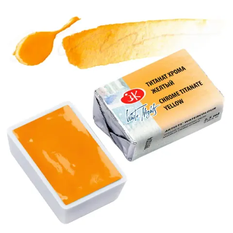Farba akwarelowa Białe Noce kostka - 274 Chrome Titanate Yellow