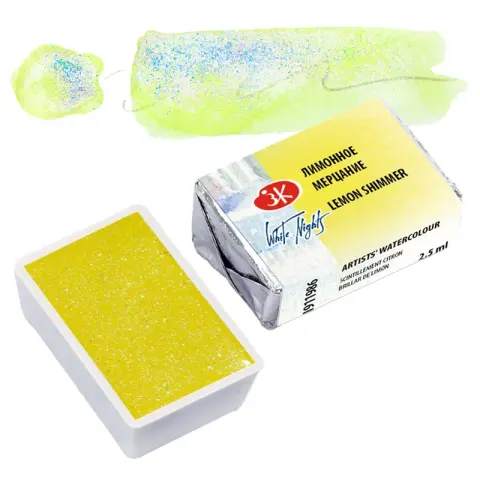 Farba akwarelowa Białe Noce kostka - 986 Lemon Shimmer