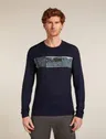 Koszulka męska ICEBREAKER OASIS LONG SLEEVE LEVATION LINE