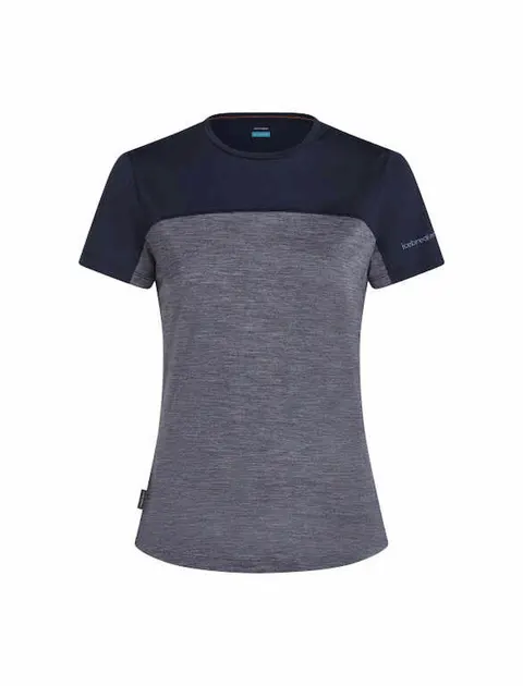 Koszulka damska merino ICEBREAKER SPHERE III BLOCK MIDNIGHT NAVY HEATHER/MIDNIGHT NAVY