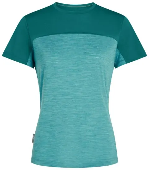Koszulka damska merino ICEBREAKER SPHERE III BLOCK TIDAL TEAL HEATHER/TIDAL TEAL