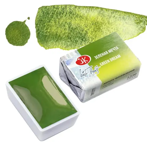Farba akwarelowa Białe Noce kostka - 777 Green Dream