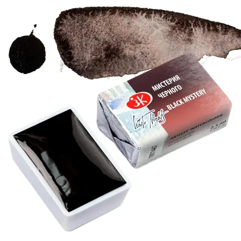 Farba akwarelowa Białe Noce kostka - 467 Black Mystery