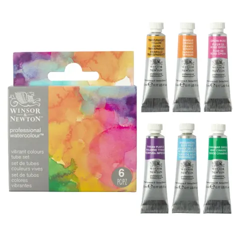 Farby akwarelowe Winsor & Newton Professional Watercolour 6 x 5 ml Vibrant