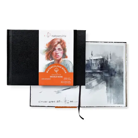 Szkicownik do akwareli Hahnemühle Deckle Edges 100% bawełny - A6, 250 g, 30 ark.