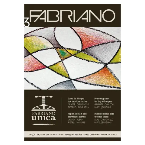 Blok do grafiki warsztatowej Fabriano Unica Bianco - A3, 250 g, 20 ark.