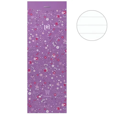 Notes Oxford Flowers 90 g 7.4 x 21 cm 80 ark. violet