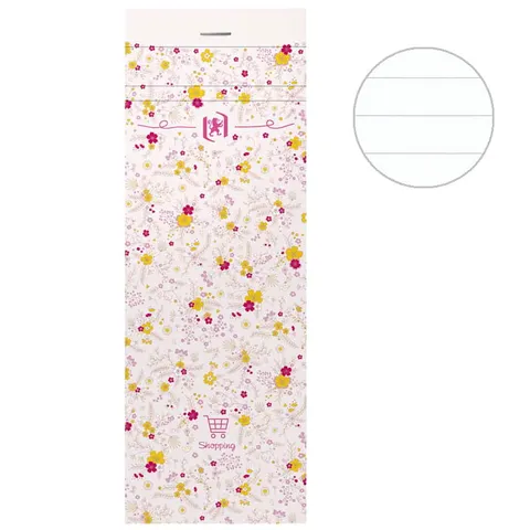 Notes Oxford Flowers 90 g 7.4 x 21 cm 80 ark. cream