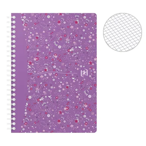 Zeszyt kołowy Oxford Flowers 90 g A5 60 ark. violet