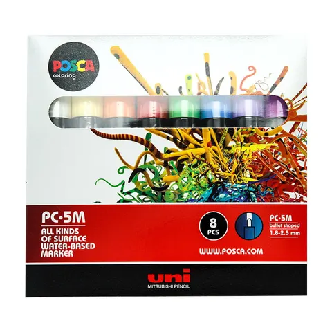 Zestaw markerów POSCA PC-5M 8 szt. Rainbow