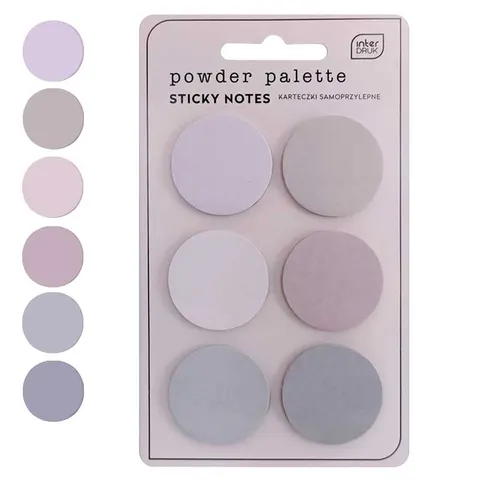 Karteczki samoprzylepne Interdruk kółka 150 szt. Powder palette