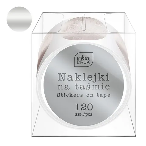 Naklejki na rolce Interdruk 120 szt. Glam srebrne