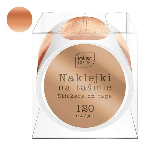 Naklejki na rolce Interdruk 120 szt. Glam miedziane
