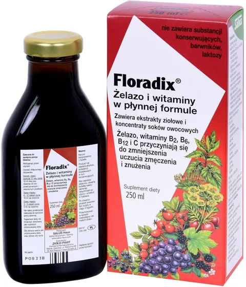 FLORADIX ŻELAZO I WITAMINY, płyn, 250 ml