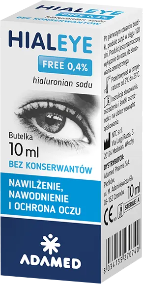 HIALEYE FREE 0,4%, nawilżające krople do oczu, 10 ml