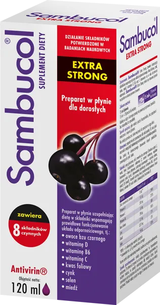 SAMBUCOL EXTRA STRONG, płyn, 120 ml