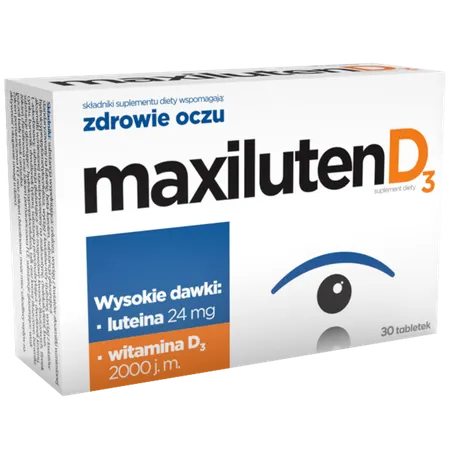 MAXILUTEN D3, suplement na zdrowe oczy, tabletki, 30 szt.
