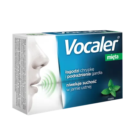 VOCALER MIĘTA, pastylki do ssania, 12 szt.