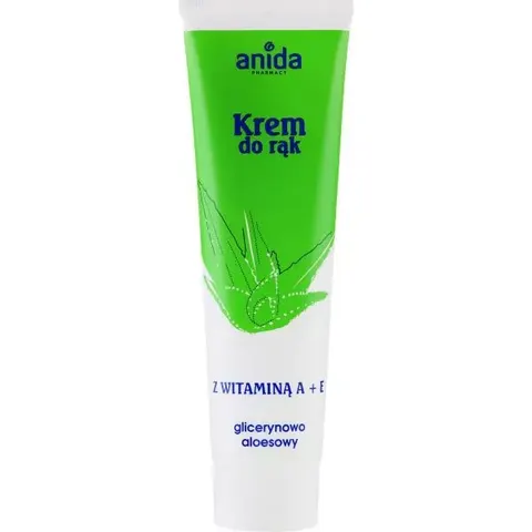 ANIDA, Krem do Rąk Glicerynowo-Aloesowy z Witaminami A + E, 100 ml