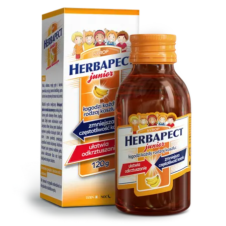 HERBAPECT JUNIOR, syrop o smaku bananowym, 120 g