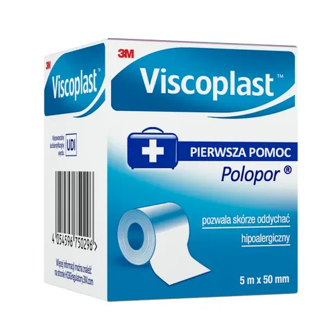 VISCOPLAST POLOPOR, plaster hipoalergiczny, 5 m x 50 mm, 1 szt.