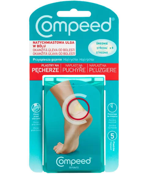 COMPEED NA PĘCHERZE, plastry 4,2 x 6,8 cm, średnie, 5 szt.