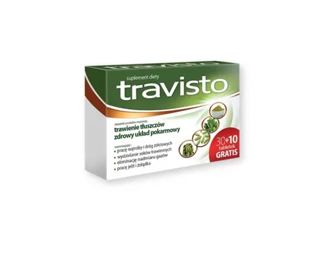 TRAVISTO, na wzdęcia i zaparcia, 30 szt + 10 gratis