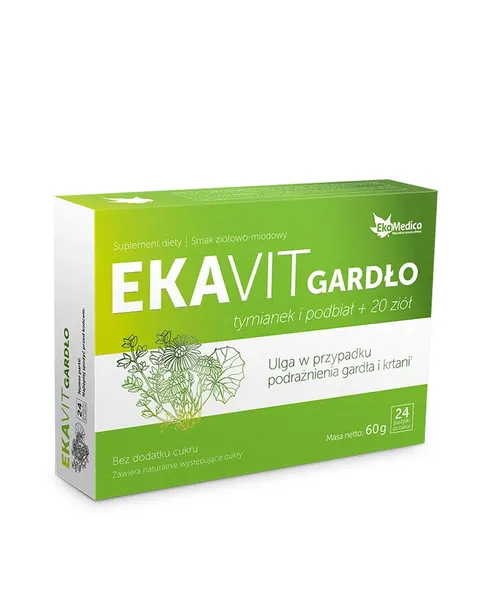 EKAVIT GARDŁO, pastylki do ssania, 24 szt.
