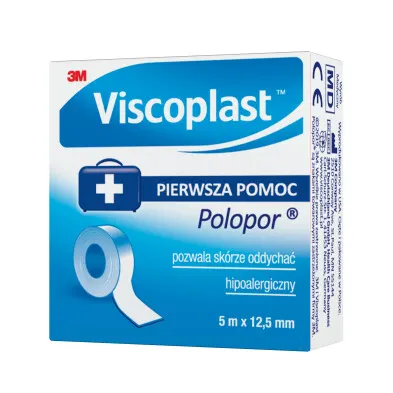 VISCOPLAST POLOPOR, plaster hipoalergiczny, 5 m x 12,5 mm, 1 szt.