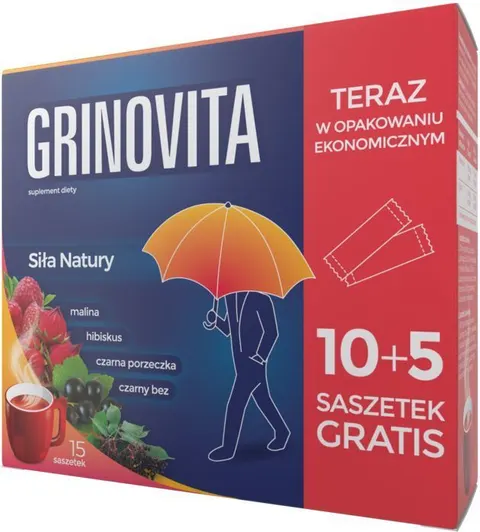 GRINOVITA- proszek do rozpuszczania- 10 saszetek + 5 gratis