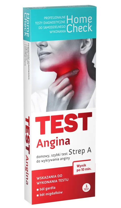 Test ANGINA – STREP A, szybki test do wykrywania paciorkowców grupy A, 1 szt.