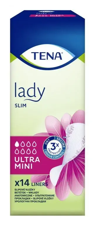 TENA LADY SLIM ULTRA MINI, wkładki anatomiczne, 14 szt.