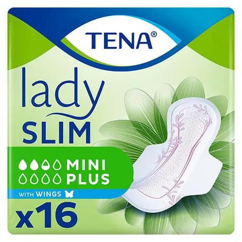 TENA LADY Slim Mini plus wings, wkładki anatomiczne, 16 sztuk