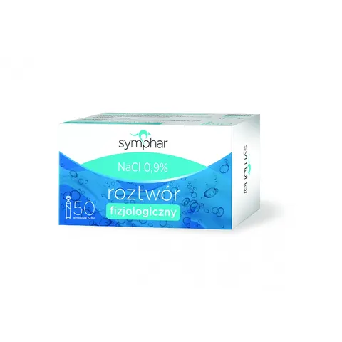 SYMPHAR NACL 0.9%, roztwór soli fizjologicznej, 50 ampułek x 5 ml
