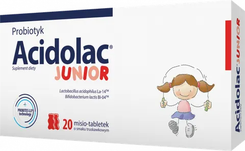 ACIDOLAC JUNIOR, o smaku truskawkowym, tabletki misie, 20 szt.