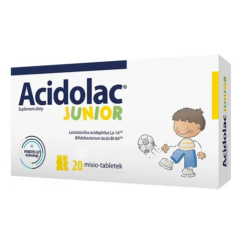 ACIDOLAC JUNIOR o smaku białej czekolady, tabletki misie, 20 szt.