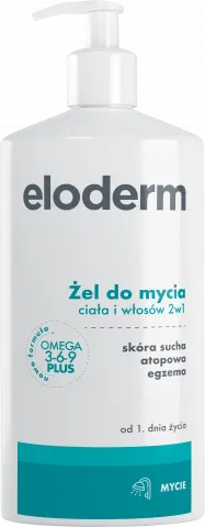 ELODERM, żel do mycia ciała i włosów 2 w 1, 400 ml
