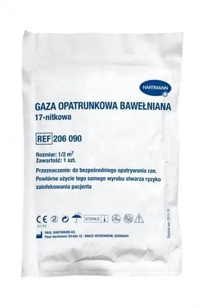 HARTMANN, gaza opatrunkowa jałowa, 13-nitkowa, 1 m, 1 szt.