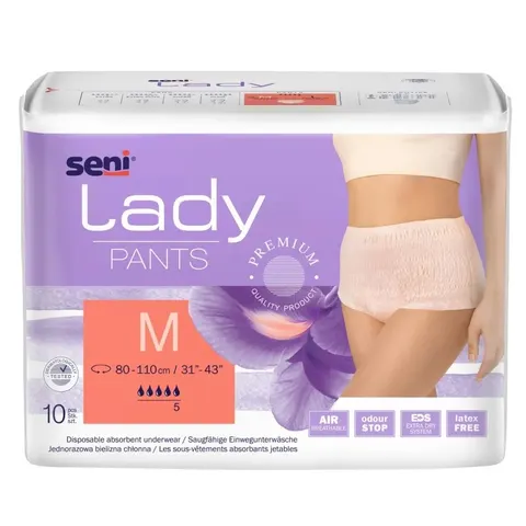 SENI LADY PANTS, majtki chłonne, rozmiar M, 10 szt.