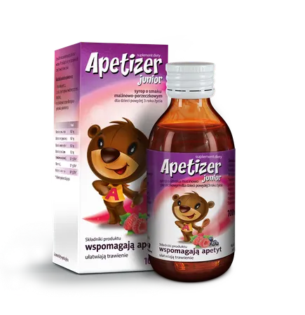 APETIZER JUNIOR, syrop o smaku malinowo porzeczkowym, 100 ml
