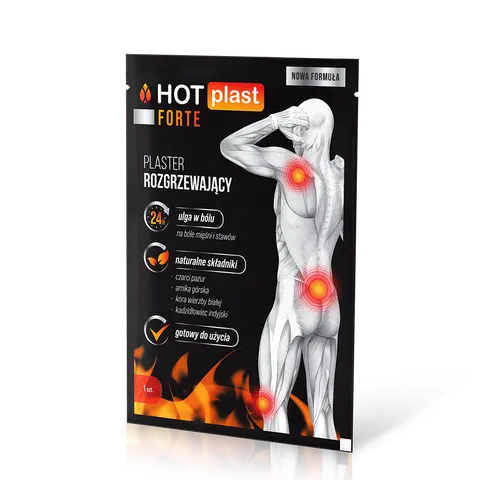 HOT PLAST FORTE, plaster rozgrzewający, 9 cm x 14 cm, 1 szt.