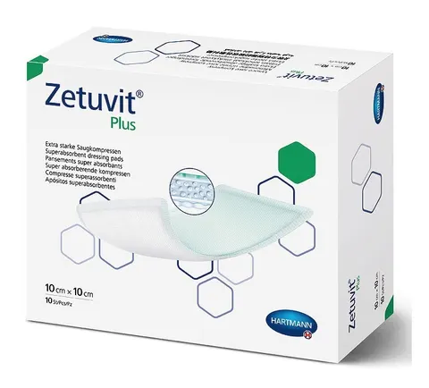 ZETUVIT PLUS, 10 cm x 20cm, opatrunek z superabsorbentem, 1 szt.
