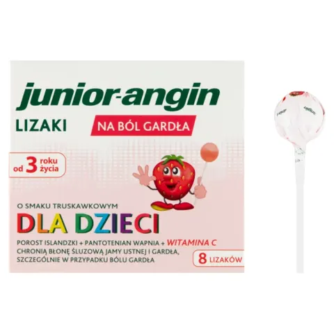 JUNIOR-ANGIN, lizaki na ból gardła , 8 szt.